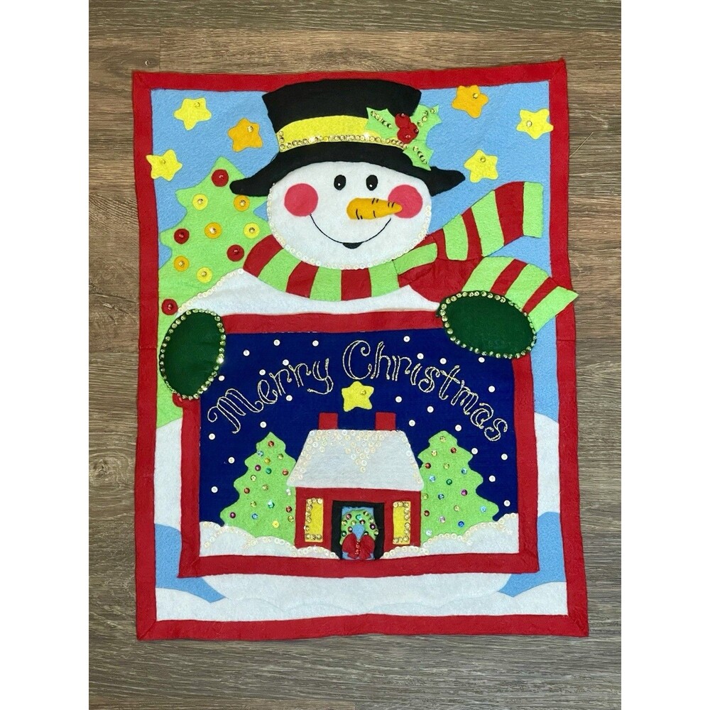 Merry Christmas Felt Card Holder-Handmade